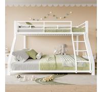 FAYICIC Litera, 90 x 200 cm, 140 x 200 cm, barandilla, escalón, certificado EN747, sin colchón, metal (blanco)