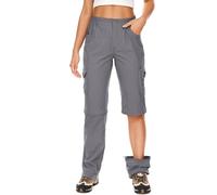 Faysfad Pantalones de caminar para mujer, pantalones cargo impermeables de verano, de secado rápido, convertibles, elásticos, al aire libre, casuales, UPF 50, para senderismo, con cremallera para