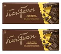 Fazer Karl Fazer Dark Whole Hazelnuts Chocolate 2 Bars von 200 g 14,2 Unzen