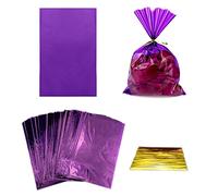 FAZHBARY - 100 bolsas de celofán de color morado de 6 x 9 pulgadas, bolsas de celofán moradas, bolsas de regalo para dulces y galletas