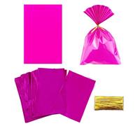 FAZHBARY 100 bolsas de celofán rosa de 6 x 9 pulgadas, bolsas de regalo de San Valentín, bolsas de celofán, bolsas de regalo para dulces y galletas, suministros de envoltura