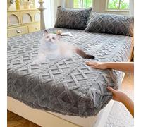 Fazi Gadgets Elastic Fitted Bed Sheets,Elastic Bed Sheets, Various Sizes, Soft Comfortable, Plush Fluffy for All Beds (Gray, 48 x 74 x 2)