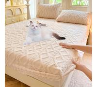 Fazi Gadgets Elastic Fitted Bed Sheets,Elastic Bed Sheets, Various Sizes, Soft Comfortable, Plush Fluffy for All Beds (White, 150 x 200 cm)