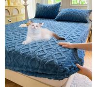 Fazi Gadgets Elastic Fitted Bed Sheets,Elastic Bed Sheets, Various Sizes, Soft Comfortable, Plush Fluffy for All Beds (Dark Blue, 120 x 200 cm)
