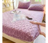 Fazi Gadgets Elastic Fitted Bed Sheets,Elastic Bed Sheets, Various Sizes, Soft Comfortable, Plush Fluffy for All Beds (Purple, 48 x 74 x 2)