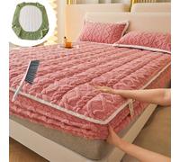 FaziGadgets Elastic Bed Sheets, SáBanas Ajustables EláSticas, SáBana Ajustable Extra Profunda 2025, SáBana Suave Y Transpirable, Colcha De Invierno SúPer Suave Y CáLida (Rosa, Queen)