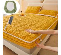 FaziGadgets Elastic Bed Sheets, SáBanas Ajustables EláSticas, SáBana Ajustable Extra Profunda 2025, SáBana Suave Y Transpirable, Colcha De Invierno SúPer Suave Y CáLida (Amarillo, Twin)