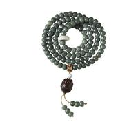 FAZOVIN Natual Bodhi Seed - Collar de 108 cuentas para mujer, pulsera tibetana de cuentas de mala para meditación y oración, Large, Semillas Bodhi, No es una piedra preciosa