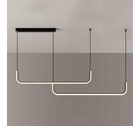 FAZRPIP 47" 59" Regulable Regulable Integrado LED Metal Lineal Colgante Minimalista Moderno Isla Luces para Comedor Sala Cocina Vestíbulo Dormitorio Pasillo, Aluminio