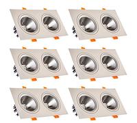 FAZRPIP Foco empotrable de Techo empotrable LED de Doble Cabezal Foco empotrable LED empotrable para Sala de Estar Tiendas Accesorio de iluminación Interior Lámpara antideslumbrante COB Spot