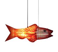 FAZRPIP Lámpara Colgante con Forma de pez, lámpara Colgante de Estilo japonés Retro, lámpara Colgante de Arte de bambú, iluminación de Techo para Comedor, Club, Sala de Estar, Dormitorio, iluminación