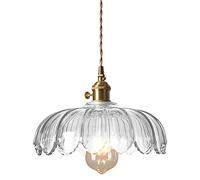 FAZRPIP Lámparas Colgantes de Vidrio, Interruptor de latón, lámpara Colgante de Techo para Cocina, Isla, casa de Campo, candelabro Moderno de Vidrio, lámpara Colgante de Mediados de Siglo para Cocina