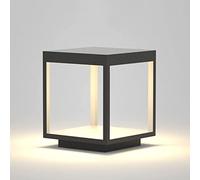 FAZRPIP Linterna de Pilar Exterior de geometría Negra Luz de Poste Exterior LED Cuadrada Material de Acero Inoxidable 3000K Lámpara de Pilar de Patio IP54 Luz de Paisaje LED Impermeable