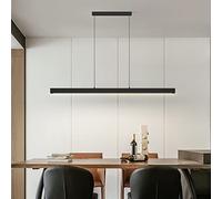 FAZRPIP Minimalista Moderna Lámpara Colgante Lineal Oficina Droplight Blanco Negro Tira Larga Lámpara Colgante Comedor Lámpara Colgante LED Accesorio Nórdico Regulable Cocina Isla Iluminación