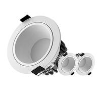 FAZRPIP Paquete de 3 Luces empotradas Impermeables deflectoras 7W/10W/15W/20W/30W LED Downlight, iluminación de latas de baño, Luces empotradas Redondas de aleación de Aluminio para Cuarto de baño