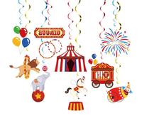 Fazvncv 30 piezas de espirales brillantes para colgar, decoración temática de circo, adorno de fiesta sostenible para cumpleaños, boda, celebración