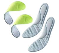 Fazvncv 4 plantillas de espuma viscoelástica para zapatos, alivio de absorción de impactos, soporte de arco plantar, transpirables, plantillas deportivas para pies