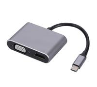 Fazvncv Adaptador de aluminio USB C a HDTV VGA tipo a 4K a 30Hz Convertidores de pantalla de sincronización de sonido de vídeo disipación de calor USB a VGA