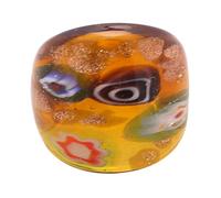 Fazvncv Anillos artísticos de cristal de Murano con incrustaciones únicas de arena dorada, accesorios étnicos para mujeres elegantes, cristal artístico, One Size, como se describe, como se describe