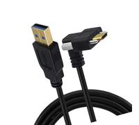 Fazvncv Cable de bloqueo USB C industrial con fijación de tornillo para transferencia de datos estable de cámara, componente de PVC, cámara industrial, cable USB C con tornillo