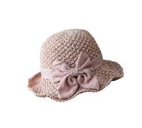 Fazvncv Elegante sombrero de protección solar para niñas adolescentes, detalle de lazo, cómodo cordón, ideal para viajes y uso diario. Sombrero de seguridad para el sol, B, Talla única