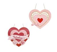 Fazvncv Juego de 3 letreros colgantes de madera con temática de emociones grabados a mano, perfectos para espacios de vida y mejoras de patio, juego de colgador de puerta moldeado en forma de corazón