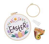 Fazvncv Juego de bordado con temática de Pascua con instrucciones (idioma español no garantizado), hilo de aro y aguja para entusiastas de la artesanía. Juego de Pascua