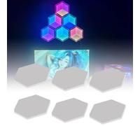 Fazvncv Lámpara de pared hexagonal con componentes de sonido, luz nocturna con sincronización de ritmo que cambia de color para dormitorio de niños