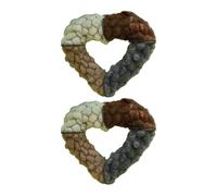 Fazvncv Nido de pájaro de hierro de fibra de algodón en forma de corazón recargable para jardín, hábitats de vida silvestre, decoración de jardín, patio, decoración de vida silvestre al aire libre