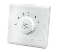 Fazvncv Regulador de velocidad de ventilador ajustable de 5 marchas tipo 86 para montaje en superficie, ventilador de techo, ventilador de extracción para el hogar, control de pared, interruptor
