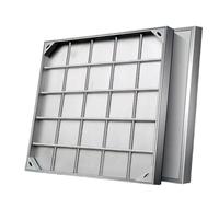FBANULPEX Tapa de Registro empotrada Cuadrada, Tapa de Registro integrada de Acero Inoxidable los 40-80cm for Uso en Exteriores(5cm,50 * 50cm/19.6 * 19.6in)