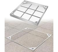 FBANULPEX Tapa de Registro empotrada de Aluminio sellada, Tamaños múltiples galvanizados Invisibles del Marco de Acero Inoxidable de la Cubierta de Boca del Tanque séptico(23.6x23.6x3.1in)