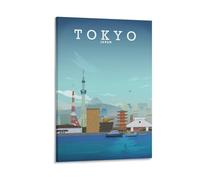 Fbaoda Póster de viaje Vitger de Tokio Japón, lienzo artístico para pared, habitación, casa, dormitorio, oficina, pósteres, impresiones artísticas para pared, decoración rústica para el hogar, 24 x 36