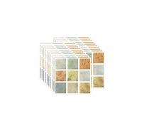 FBBULES 20 Piezas Pegatinas de Pared PVC, Azulejos Adhesivos Impermeable Protector contra Salpicaduras para Baño Cocina Sala Mosaico Naranja (10 x 10 cm / 4 x 4 Pulgadas)