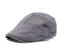 FBBULES Boinas Hombre Verano, Gorras Irlandesa Cabbie Gatsby Cap, Newsboy Casquillo Sombreros, Quick-Drying Secado Rápido Malla Transpirable Gorras Planas Trucker, Ajustable 56-59CM (Gris)