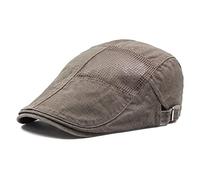FBBULES Boinas Hombre Verano, Gorras Irlandesa Cabbie Gatsby Cap, Newsboy Casquillo Sombreros, Quick-Drying Secado Rápido Malla Transpirable Gorras Planas Trucker, Ajustable 56-59CM (Caqui)