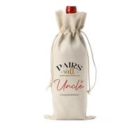 FBCCZEY Divertida bolsa de vino con anuncio de embarazo para bebé, regalos de anuncio de embarazo para bebé, bolsa de botella de vino para tío, regalos de nuevo tío, combina bien con convertirse en un