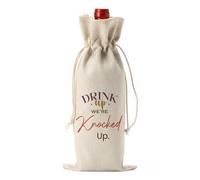 FBCCZEY Divertida bolsa de vino para anuncio de embarazo para bebé, lindas bolsas de vino para padres, abuelos, botella de vino Drink Up We're Knocked Up