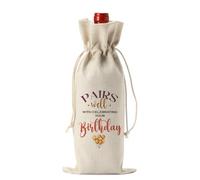 FBCCZEY Divertido regalo de cumpleaños para mujeres y hombres, bolsa de vino, decoraciones de feliz cumpleaños, bolsas de vino que combinan bien con celebrar tu cumpleaños, bolsa de regalo de vino,