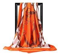FBFG bufanda de seda para mujer, bufandas cuadradas con cuello de pelo y estampado para oficina, chal para mujer, pañuelo 90 * 90 cm, pañuelo Hijab musulmán, silenciador, foulard 90X90cm 20