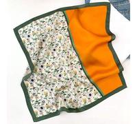 FBFG bufanda de seda pura para mujer, banda para el cabello con cuello, fular, diadema cuadrada pequeña, pañuelo estampado, pañuelo para el cuello, pañuelo 53 * 53cm seechart41