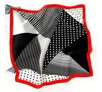 FBFG bufanda de seda pura para mujer, banda para el cabello con cuello, fular, diadema cuadrada pequeña, pañuelo estampado, pañuelo para el cuello, pañuelo 53 * 53cm seechart29