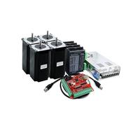 FBFTGMRMTA Kit de 4 Ejes 3A 2N.M Nema23 425 Oz-in Motor Paso a Paso Controlador TB6600 + Fuente de alimentación de 350W Tarjeta controladora for Grabador CNC(6.35mm Single)