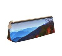 FBGHHTY Blue Ridge Mountains - Estuche triangular de gran capacidad con estampado de montañas
