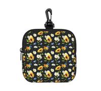 FBGHHTY Bolsa de almacenamiento cuadrada con estampado de girasoles y manzanilla, reutilizable, organizador de viaje, artículos de aseo para el hogar y la oficina
