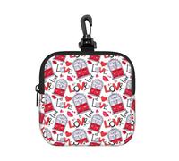 FBGHHTY Bolsa de almacenamiento cuadrada con estampado de labios y amor de corazón rojo, reutilizable, bolsa organizadora de viaje para el hogar y la oficina