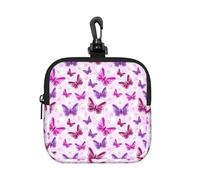 FBGHHTY Bolsa de almacenamiento cuadrada con estampado de mariposa rosa, reutilizable, bolsa organizadora de viaje para artículos de tocador en casa y oficina