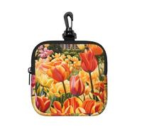 FBGHHTY Bolsa de almacenamiento cuadrada con estampado de tulipán, reutilizable, bolsa organizadora de viaje, artículos de aseo para el hogar, oficina, regalo