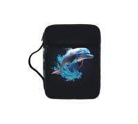 FBGHHTY Bolsa de almacenamiento de la Biblia suave con estampado de delfines 3D, impermeable, para adoración, viajes, devocional