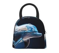 FBGHHTY Bolsa de almuerzo aislada con estampado de delfín animal 3D, a prueba de fugas, reutilizable, portátil, para trabajo, escuela, picnic, estudiantes